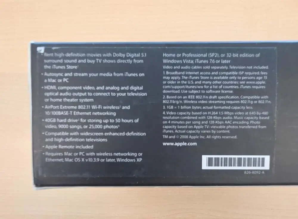 Apple TV (1st Generation) 40GB Media Streamer Model A1218